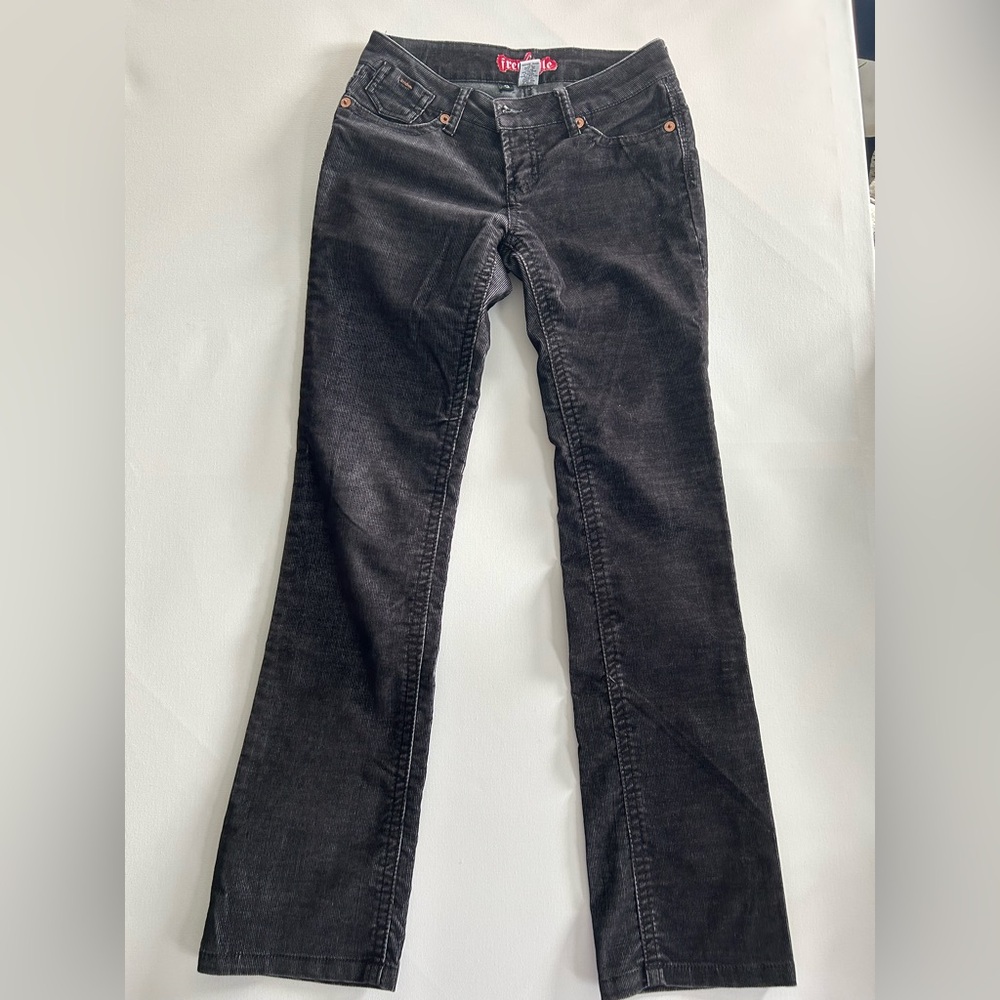 Freestyle Revolution Charcoal corduroy Flare Jeans (A0021)